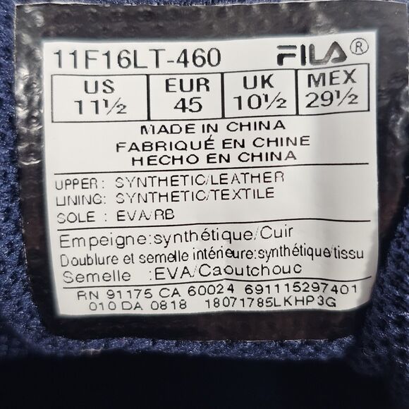 Fila Men's Original Fitness Lea Classic Sneakers Navy/White/Red US Size 11.5 - Picture 7 of 7